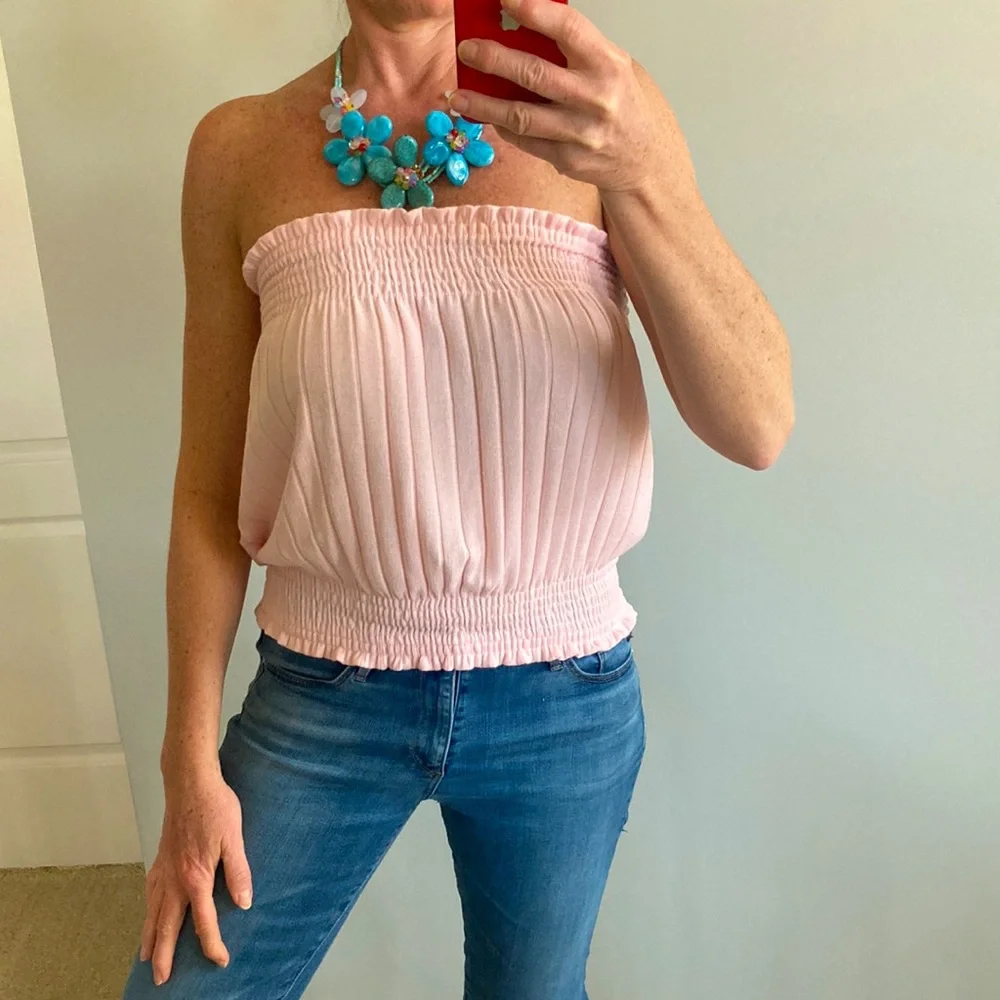 Pink Ribbed Tube Top - Picture 3 of 8